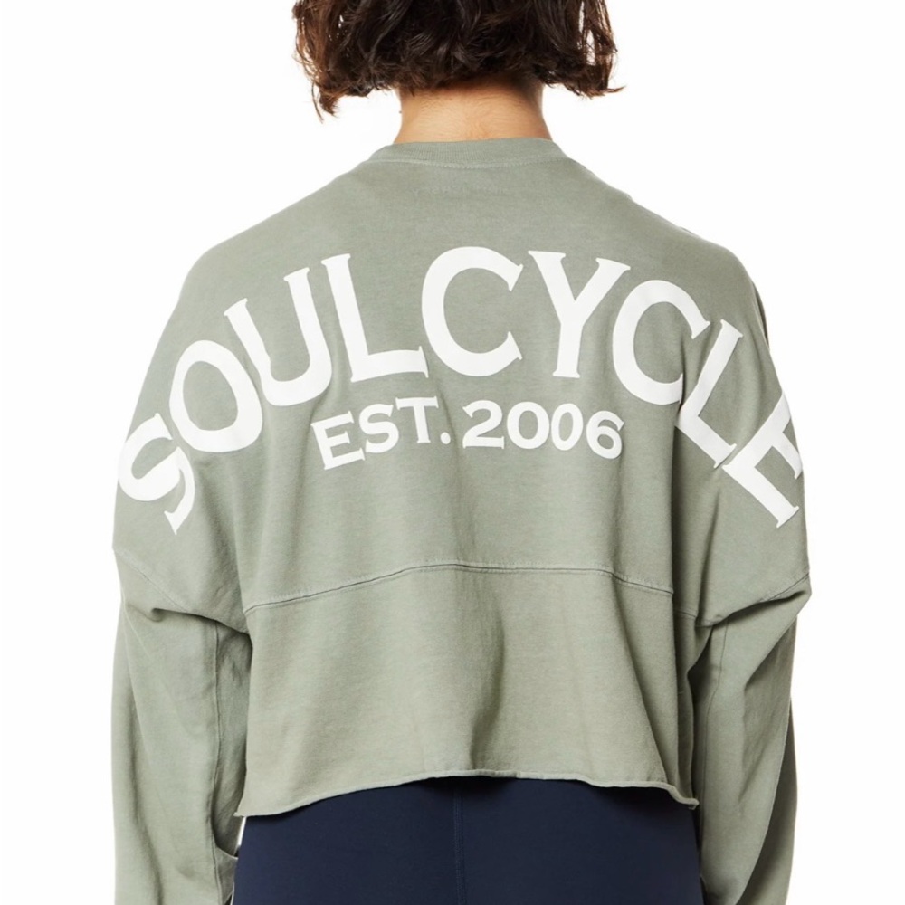 SoulCycle Cropped Spirit Jersey - XS Light Sage Green - $88 MSRP